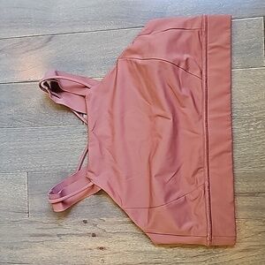 Lululemon High Neck Longline Sports Bra Yoga Top, Ancient Copper, Size 12